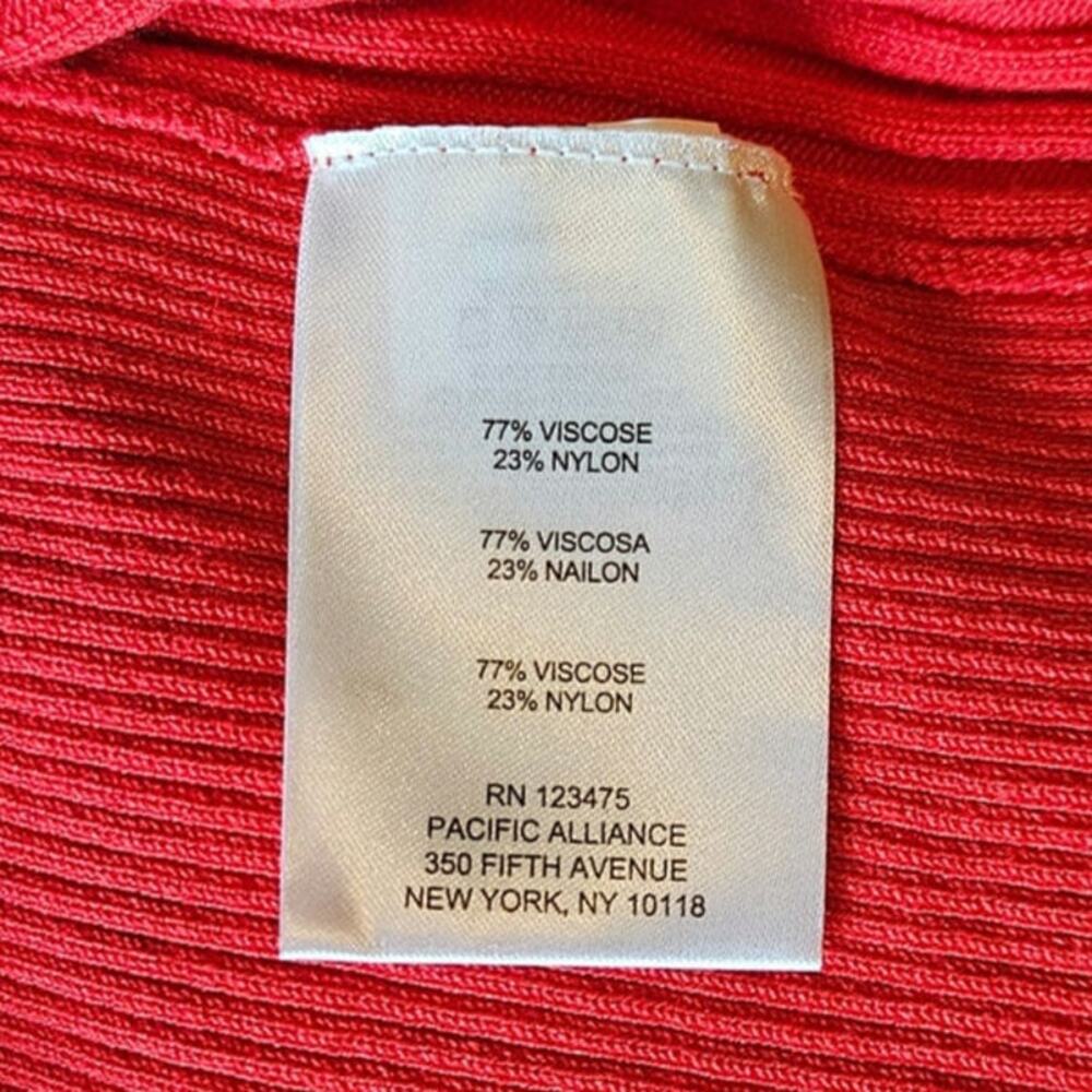 Jones New York Red Ribbed Short Sleeve Sweater Top Size 2X - Picture 4 of 5